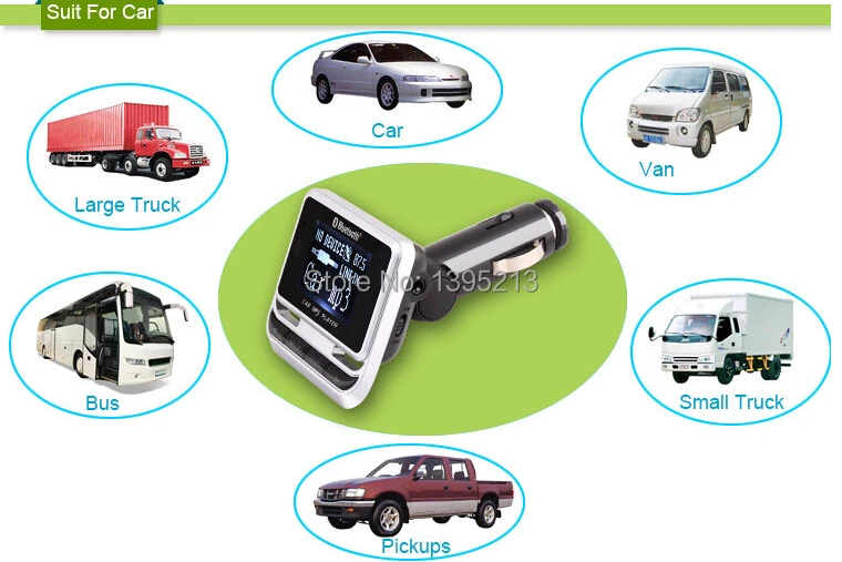 YUANMINGSHI Bluetooth Автомобильный MP3-плеер Беспроводной FM передатчик ЖК-дисплей Экран автомобильный комплект с USB Зарядное устройство Поддержка TF карты линейный Дополнительный вход(AUX