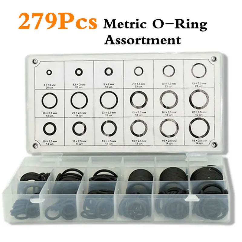 Metric O-Ring Washer Assortment 18 Popular Sizes Plastic Case F