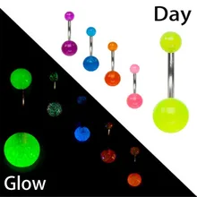 7 шт./компл. новые модные кольца для пупка светящийся в темноте женский пупок Штанга пирсинг пупка вечерние украшения для тела подарки для девочек