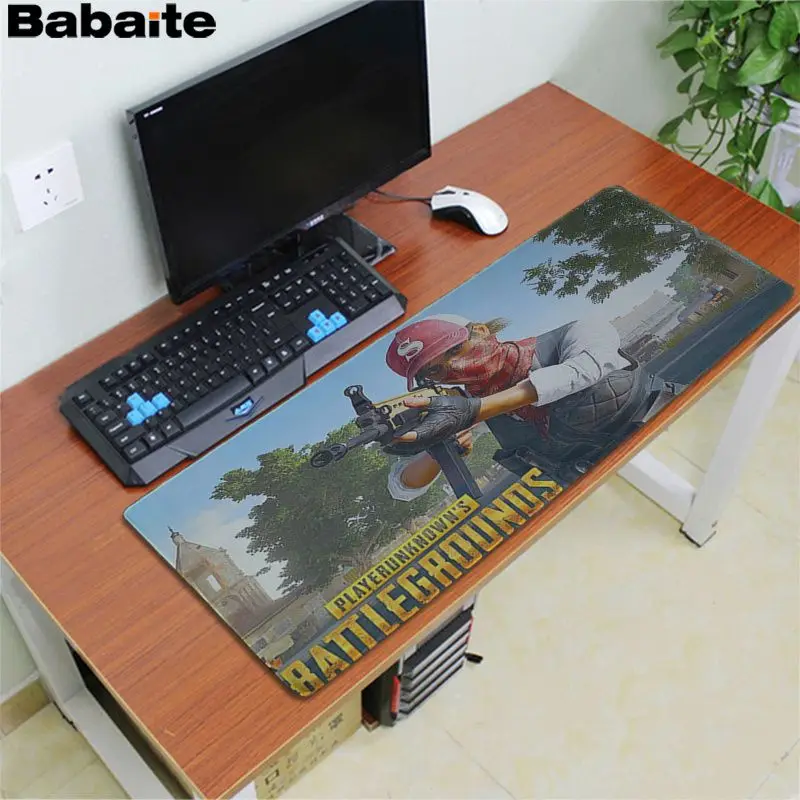 Babaite PLAYERUNKNOWN S поле боя натуральный каучук игровой коврик стол резиновый коврик PC компьютерных игр - Цвет: Lock Edge 40X90cm