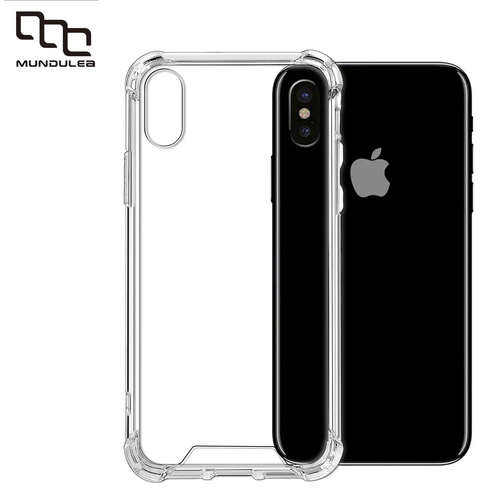 

Newest 2 IN 1 PC+TPU Cover For iphone X Case Clear Transparent Coque For iphone 10 Crystal Capa Fundas 8 plus Cases Shockproof