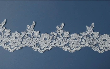 

Hotselling 5yards Quality wedding dress DIY veil corded lace small lace trim white color 7.5cm Wide Lace