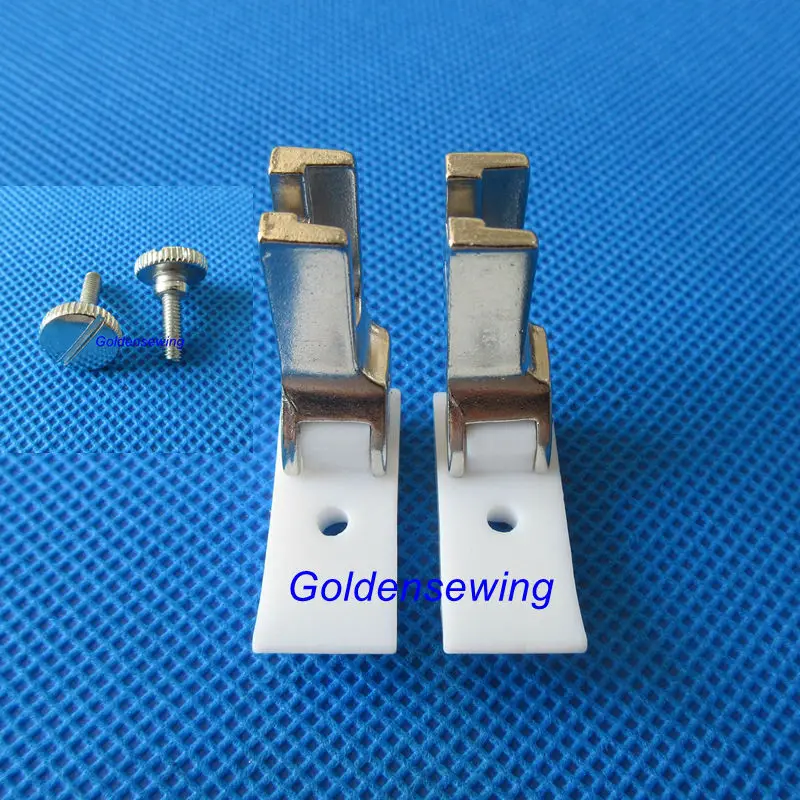 2 Piedino Per Cordoncino Incernierato Con Rivestimento Antiaderente Destro E Sinistro Per Juki Ddl-8500 8700 5550 8300 Singer Consew