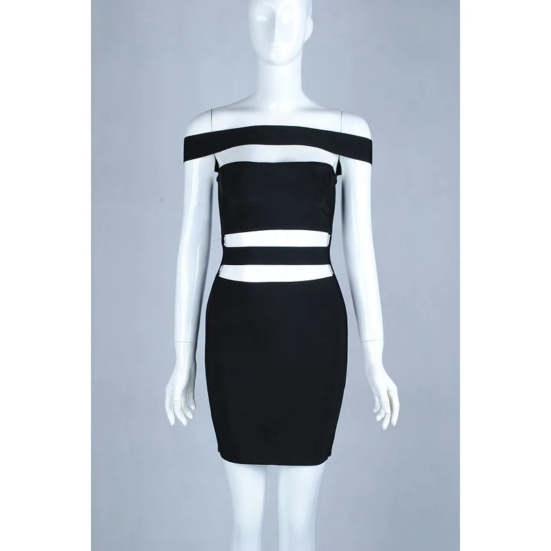 2015-women-white-black-off-shoulder-cut-out-olive-bandage-dress-sexy-women-dress-Khloe-Kardashian-4