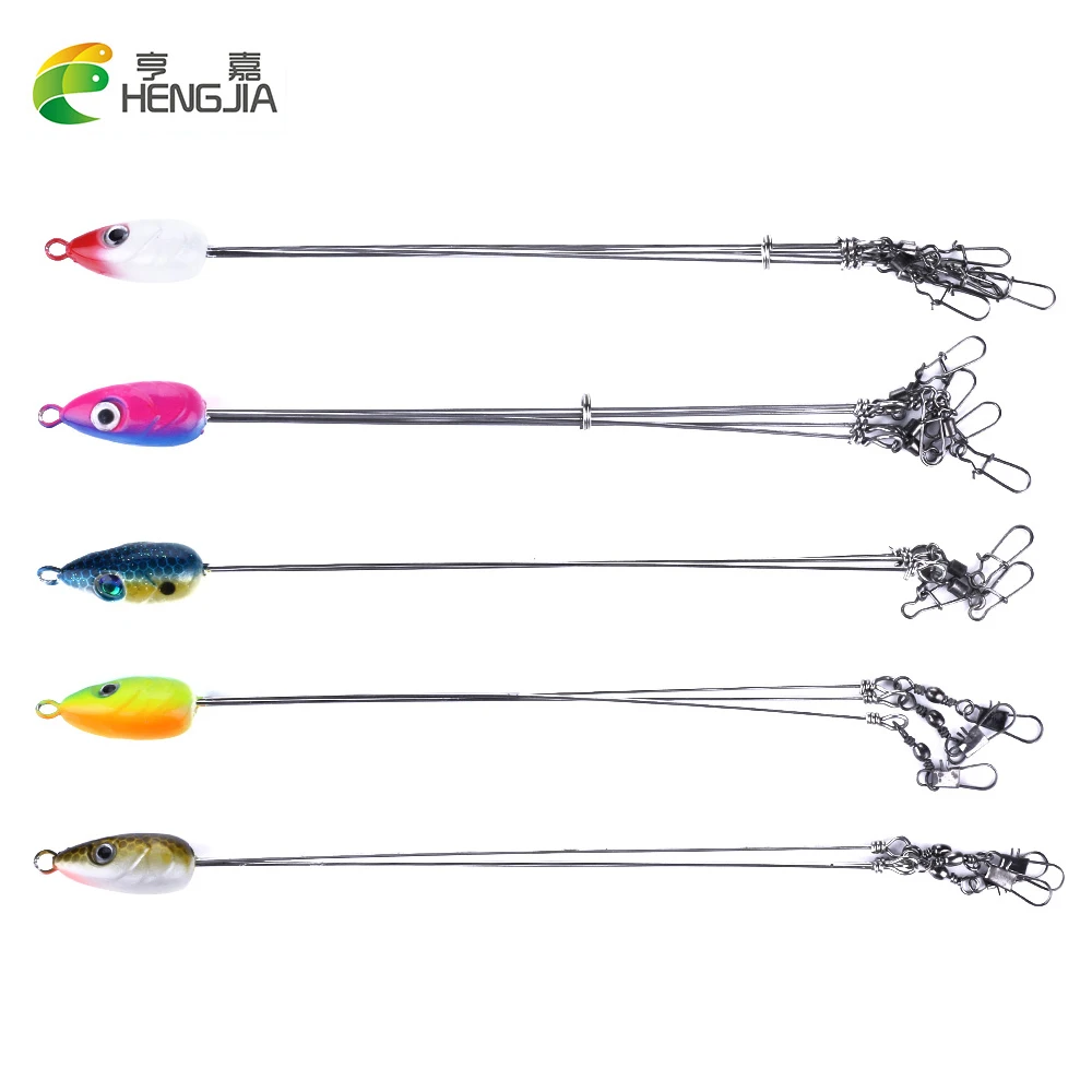 

HENGJIA 1PC 18CM Umbrella Fishing lure 5 Arms Alabama Rig Head Swimming with Swivel Snap Connector Fishing Group Lure