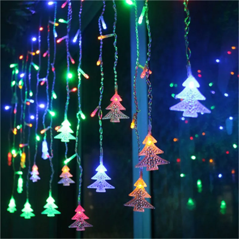 3.5M Led Curtain Christmas Tree Icicle String Light Fairy Decoration New Year Lights Wedding Party EU/US/AU/UK AC100-240V | Лампы и
