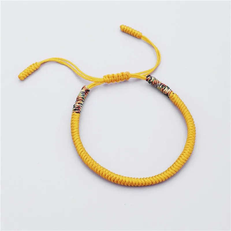 

Handmade Knots Golden Rope Bracelet Lucky Charm Tibetan Bracelets & Bangles For Women Men Adjustable Braided Bangle