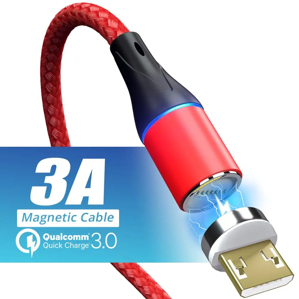 

ANMONE Magnetic Cable Micro USB Cable 3A Quick Charger Fast Charge Magnet Wire Android Charging Cord for Huawei Xiaomi LG