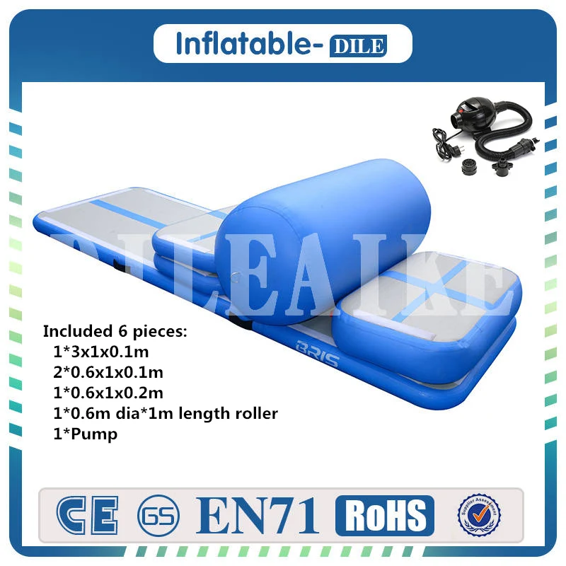Набор (6 шт.) надувные воздушные дорожки тренажерный зал воздушный коврик air мат для акробатических упражнений для детей