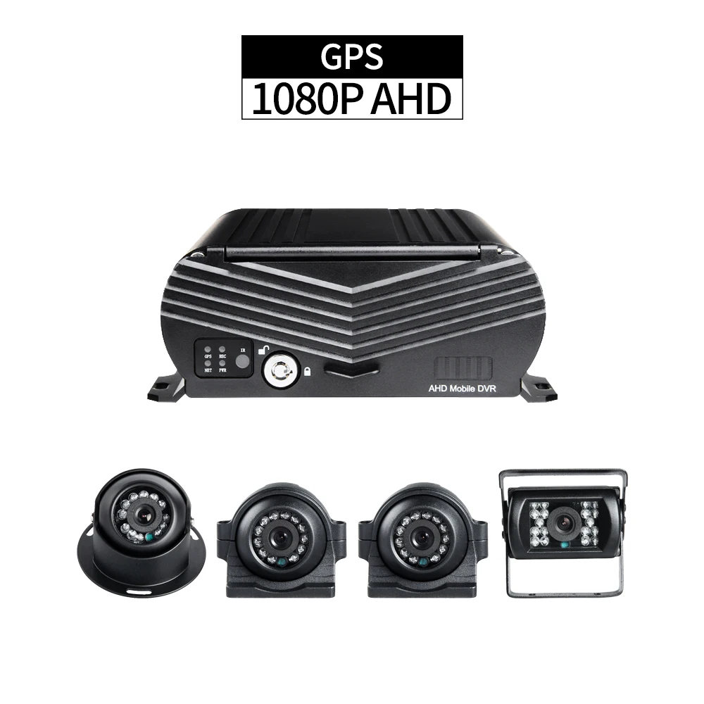  Bus móvil DVR grabadora GPS pista 4ch 1080 P HDD MDVR con 4 piezas AHD 2.0MP cámaras G-sensor para 