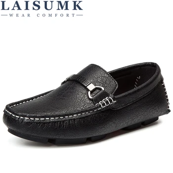 

LAISUMK Comfortable Casual Shoes Loafers Men Shoes Quality Genuine Leather Shoes Men Flats Hot Sale Moccasins Shoes