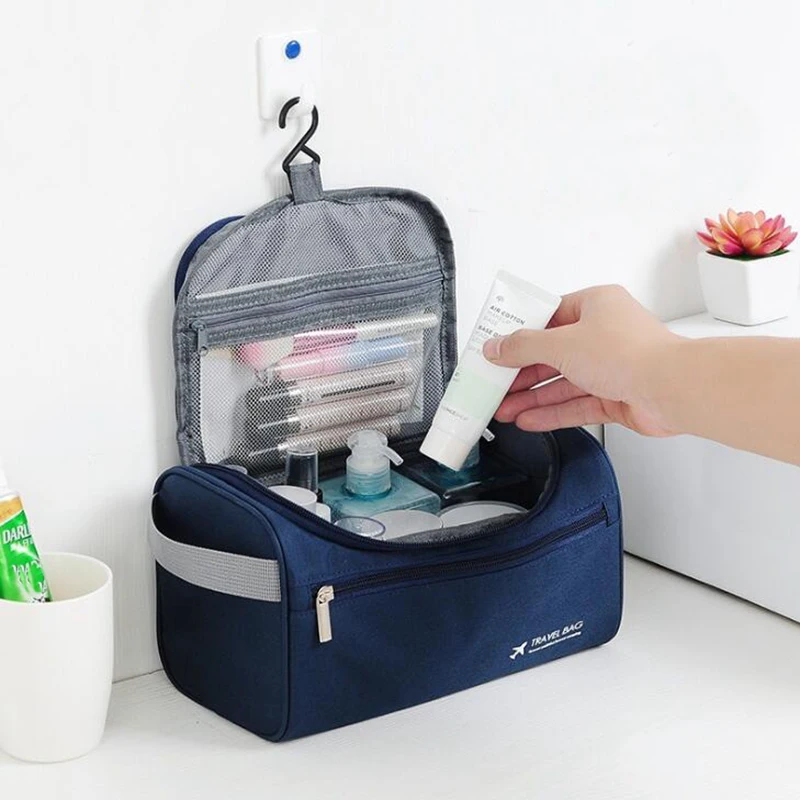  Women Bath Cosmetic Bag Hanging Travel Makeup Case Casual Zipper Make Up Bags Necessaries Organizer