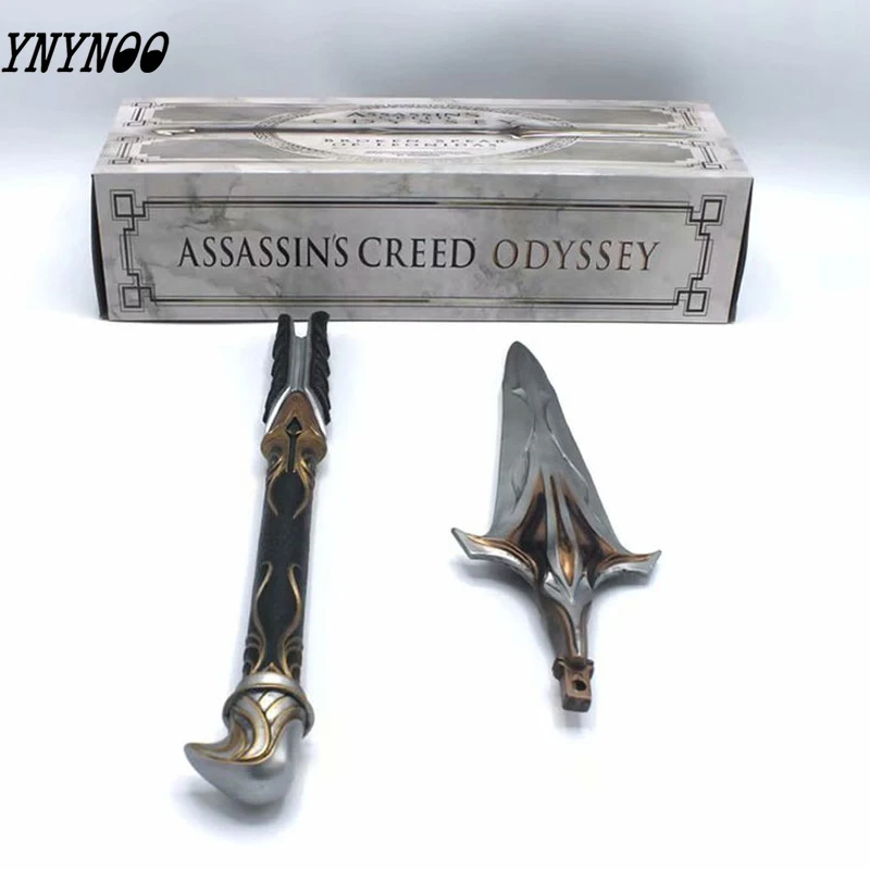 Billige 9th generation Assassins Hülse pfeil Odyssey Leonidas Speer schwert abbildung modell kind geschenk
