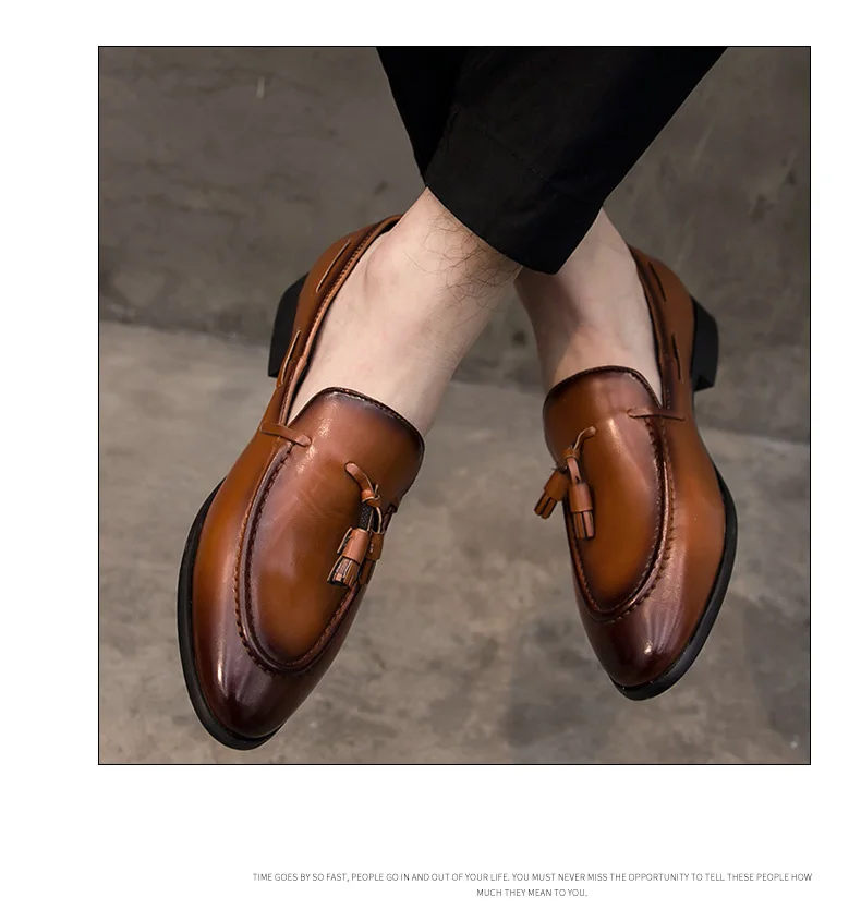 Мужская обувь с кисточками кожа итальянские официальные змея рыбьей кожи платье офис обувь роскошные модный бренд элегантные