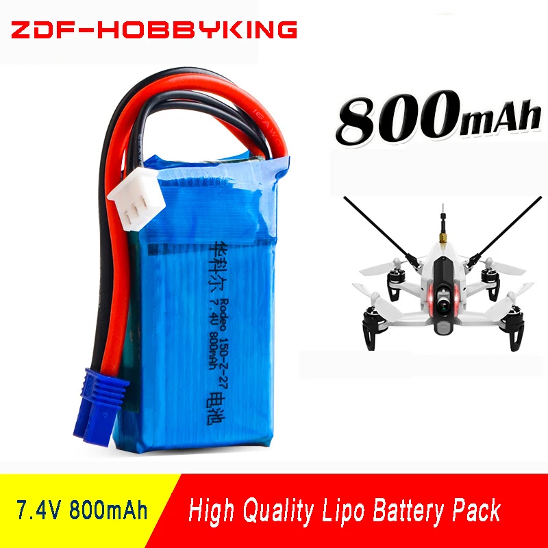

2018 New ZDF RC Li-Polymer 2S 7.4v 800mah EC5 plug Lipo Battery For Walkera Rodeo 150-Z-27 RC Quadcopter
