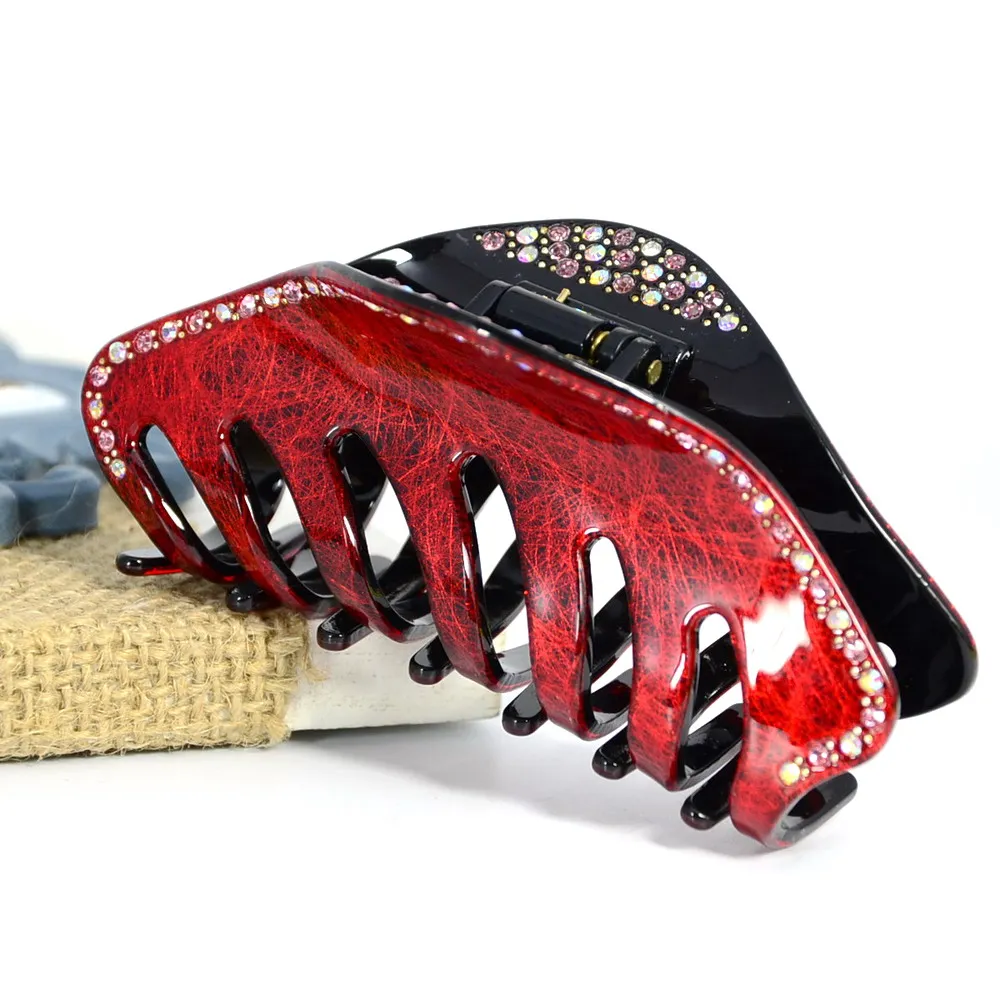 2016 Exquisite fashion jewelry acrylic clips claws hair comb rhinestone