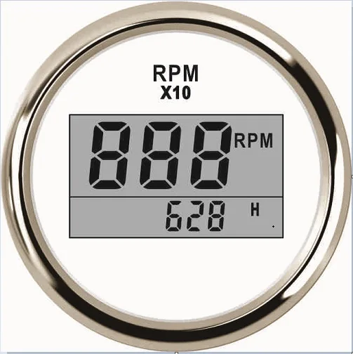 Морской 52 мм Цифровой тахометр Автомобиль Грузовик Лодка тахометр с песочным метром водонепроницаемый 0-9990 об/мин - Цвет: WS