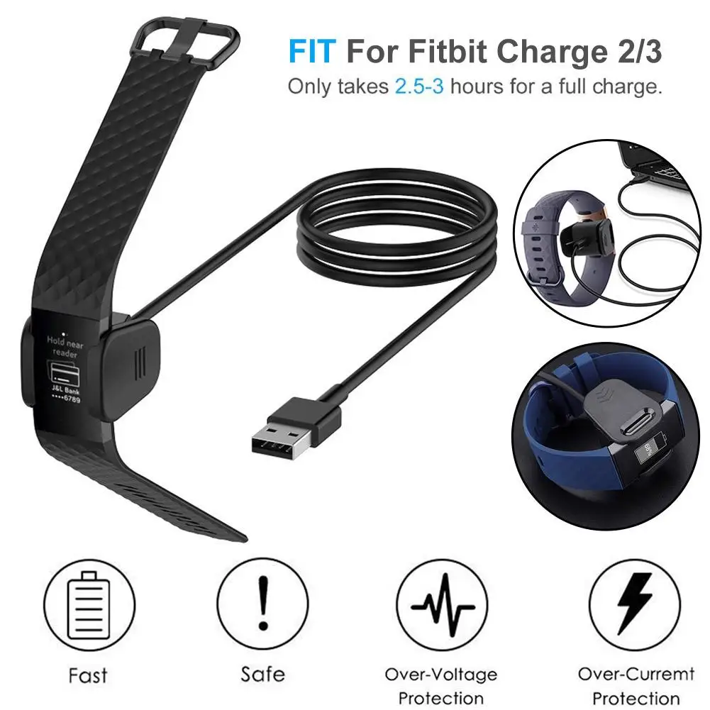 

New Arrival Replacement Gold-plated Clip Charge Cable for Fitbit Charge 2/3 Smart Bracelet