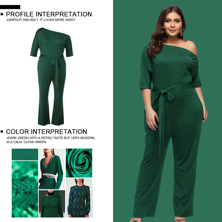 Party Lady Plus Size Sexy Jumpsuits For Women One Shoulder 2018 Autumn Club Rompers Womens Jumpsuit Party Elegant Long Romper -C