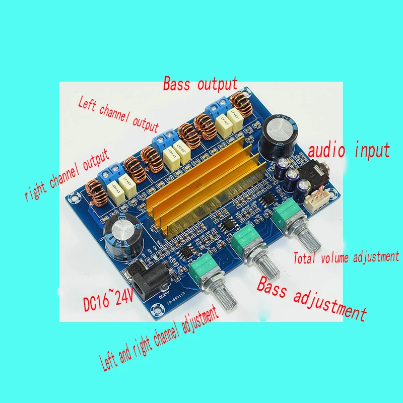 KYYSLB 100 Вт + 50 * 2 2A 2*2200 мкФ Класс D DC24V 4 8 евро цифровой усилитель плата двойной чип