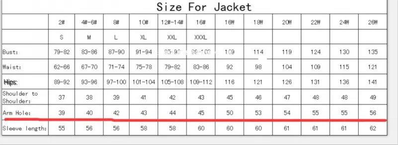 jacket size chart_conew1