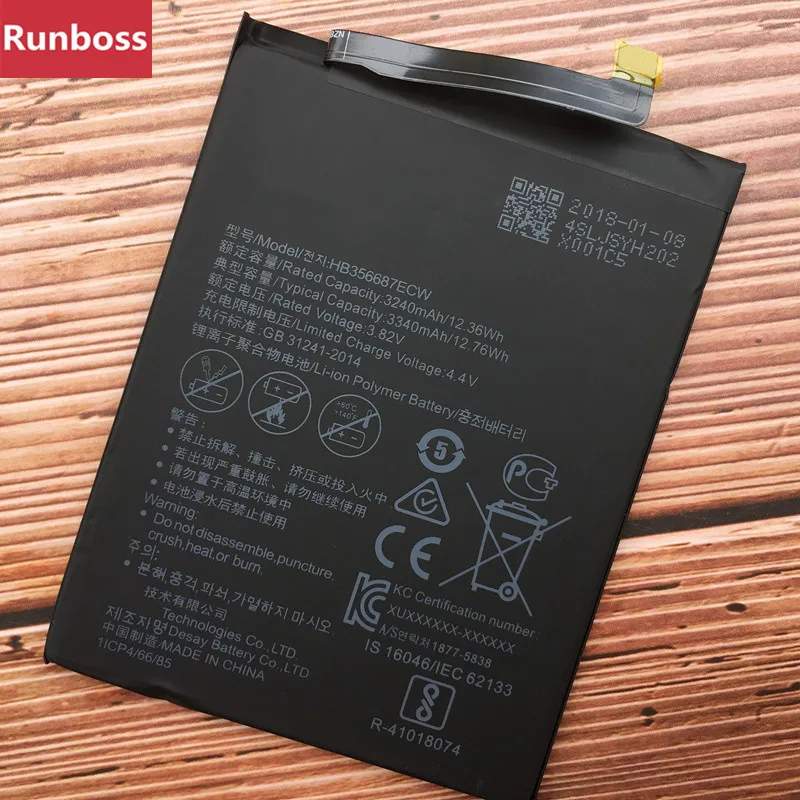 

New HB356687ECW 3340mAh Battery For Huawei Honor 7X BND-L21 BND-L22 BND-AL10 BND-TL10 Mate SE BND-L24 Batteries