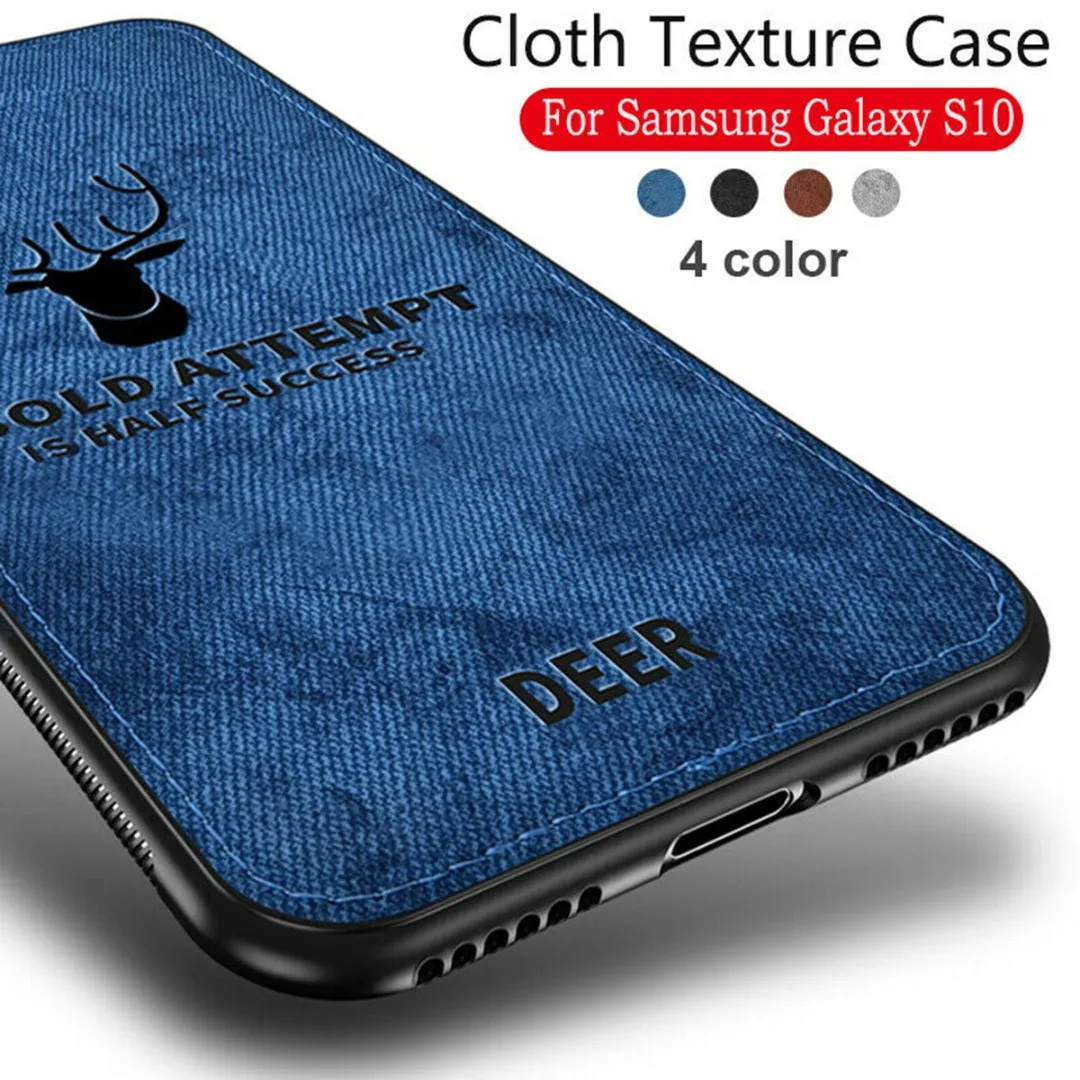 Luxury Cloth Skin Fabric TPU Leather Matte Phone Case Back Cover Capa For Samsung Galaxy S10 Plus S10E S10 Business Coque Fundas