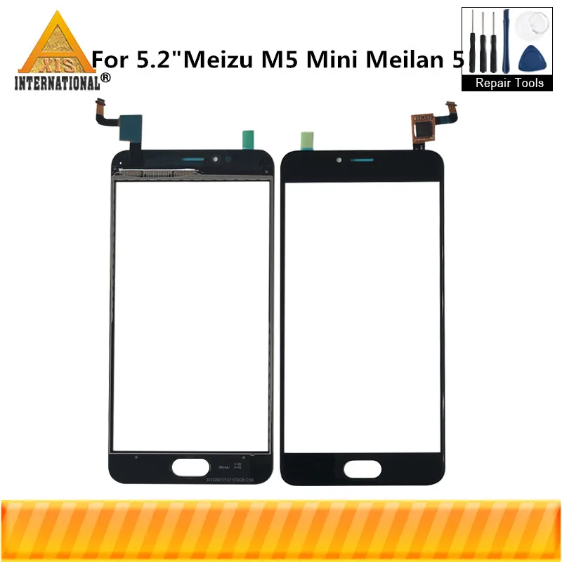 

Original Axisinternational 5.2" For Meizu M5 M5 Mini Front Glass Touch Panel Digitizer For M5 Mini Touch Screen Sensor Digitizer