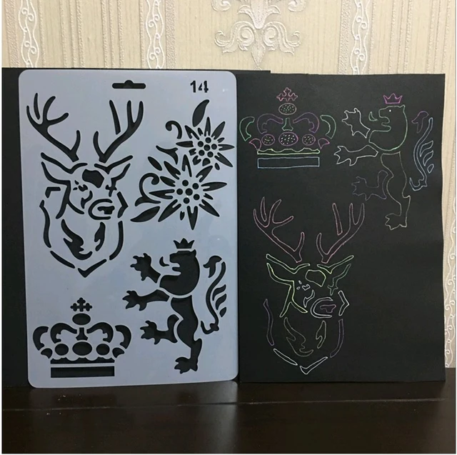 eno greeting plastic stencil art sheet elk deer stencil royal lion