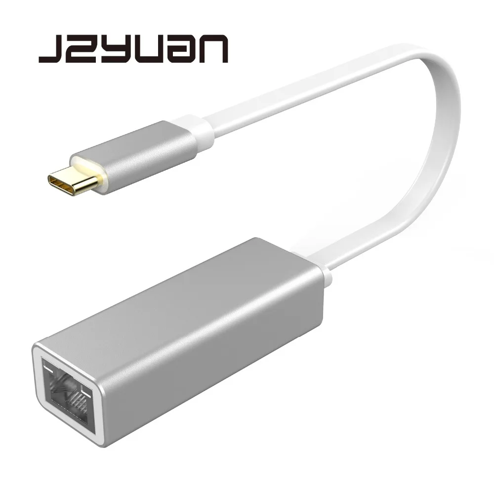 JZYuan USB C Ethernet адаптер сетевой карты RJ45 Lan для MacBook Windows 7/8/10 Type 10/100/1000 Мбит/с|Сетевые