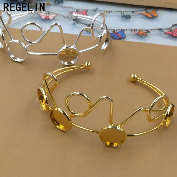 REGELIN винтажные открытые настройки браслета манжеты любовь браслет Пустые