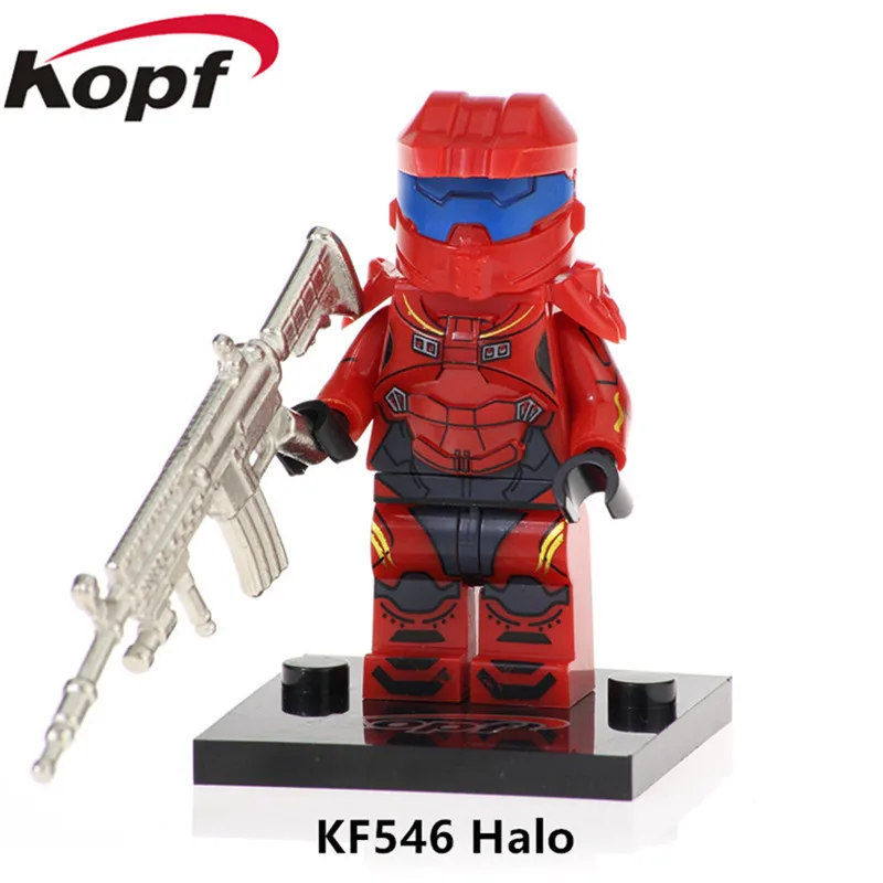 

KF546 Building Blocks Halo Spartan Solider Warrior With Real Metal Weapon Figures Bricks Action Christmas For Children Gift Toys
