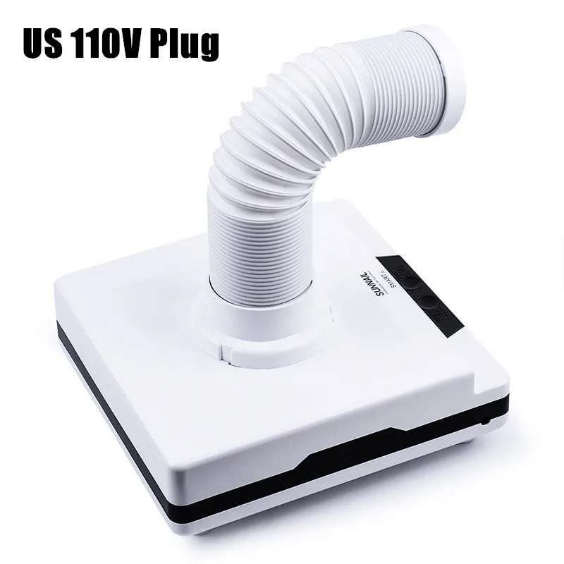 60 Вт Мощный всасывающий пылесборник для ногтей пылесос выдвижной локоть маникюрный аппарат художественное оборудование - Цвет: US 110V Plug