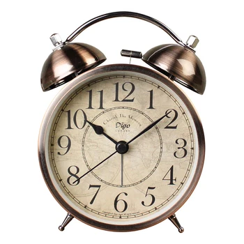 

Bedside Light Bell Alarm Clock Retro Kid Bedroom Student Movement Night Light Watch Mechanical Table Kitchen Desktop Decor NZ64