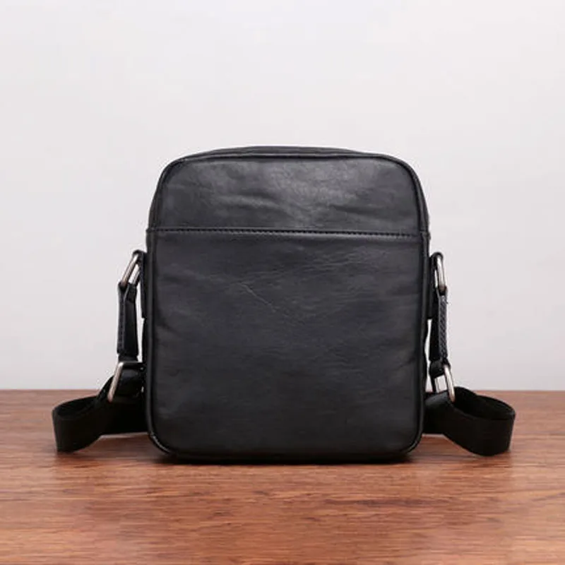 AETOO Shoulder diagonal bag men's small bag casual men's bag head layer mini square bag trend