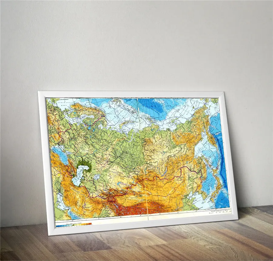 

Russia Map Geographic Drawing Exquisite Design for Learning Education Home Decor Wall Art Sticker High End Canvas Print Poster