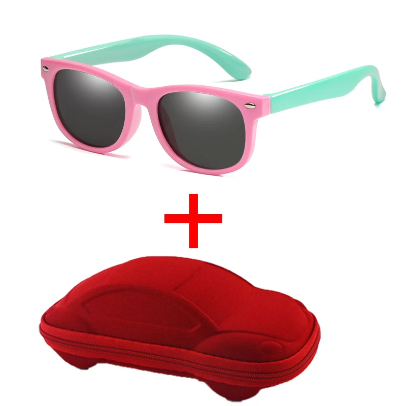 1,5-11 лет, Детские гибкие солнцезащитные очки, Детские милые Солнцезащитные очки, подарок для девочек и мальчиков, Защитные солнцезащитные очки, детские очки UV400 Gafas - Lenses Color: pink-green