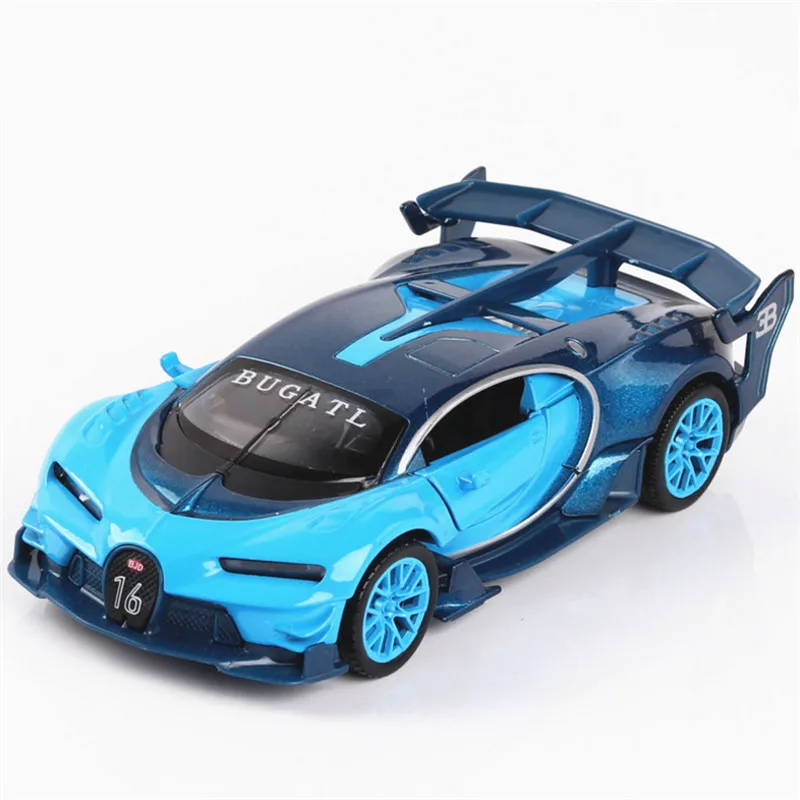 1/32 литой под давлением Bugatti Veyron GT Модель автомобиля красный/синий/желтый со звуком и светильник коллекция автомобиля игрушки для мальчика Детский подарок