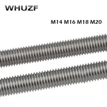 Threaded rod M14/16/18/20*250mm 1pc 304 stainless steel thread bar,threaded rod nuts and bolts,threaded bar bolts and nuts Threaded rod M14/16/18/20*250mm 1pc 304 stainless steel thread bar,threaded rod nuts and bolts,threaded bar bolts and nuts