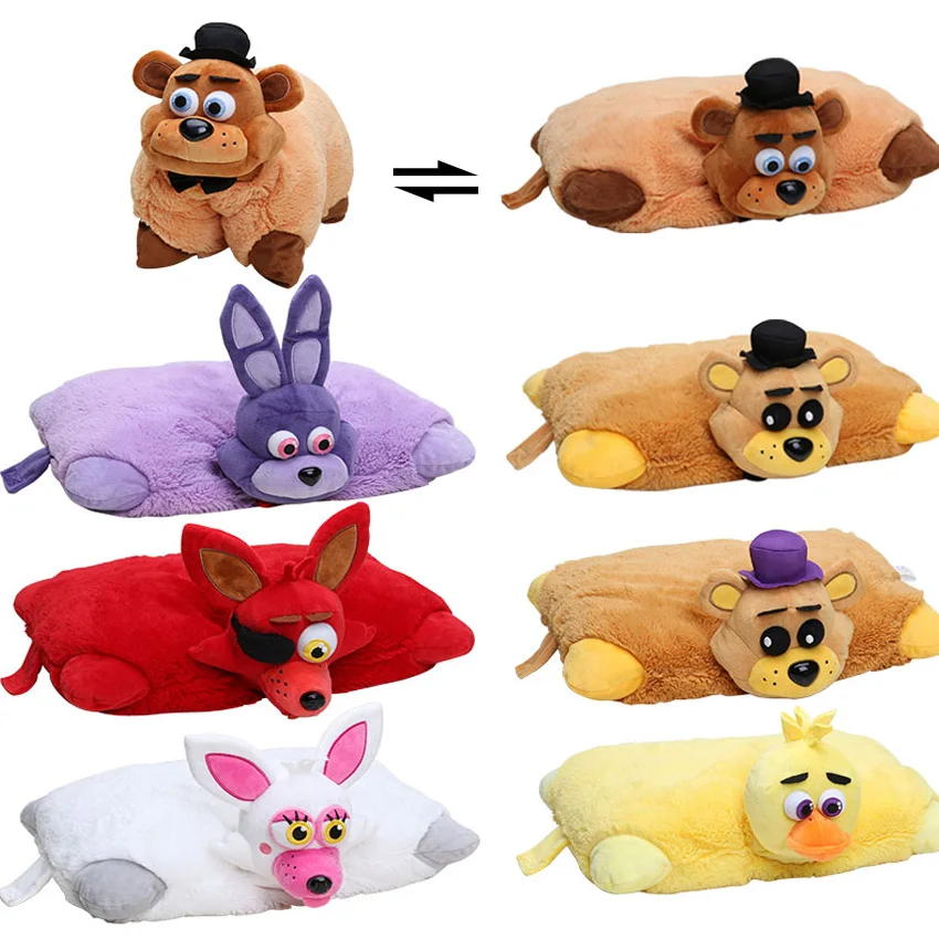 Cena 7 stylów 43 cm * 30 cm Freddy Fazbear pluszowa poduszka pięć nocy w Freddy s magiel Foxy Chica Bonnie złoty Zabawki niedźwiadki FNAF poduszka podróżna