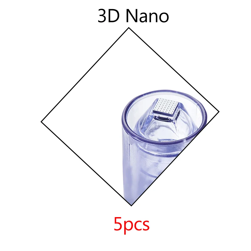Бесигловая вода мезо пистолет портативный кожи инжектор ручка Mesogun инъекции жизненной кислоты микроиглы удалить провисание кожи устройство - Цвет: 5pcs 3D square nano