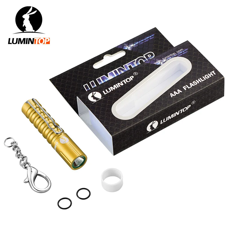 LUMINTOP 2 шт. желтый мини-фонарик с поверхностью в виде червя AAA 110 люмен брелок фонарик с зажимом Cree светодиодный карманный фонарь для инструментов