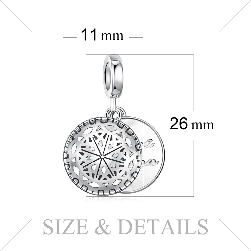 Jewelrypalace 925 пробы серебряной гравировкой любовь геометрический вырез калейдоскоп кулон Лидер продаж для женщин как красивые подарки