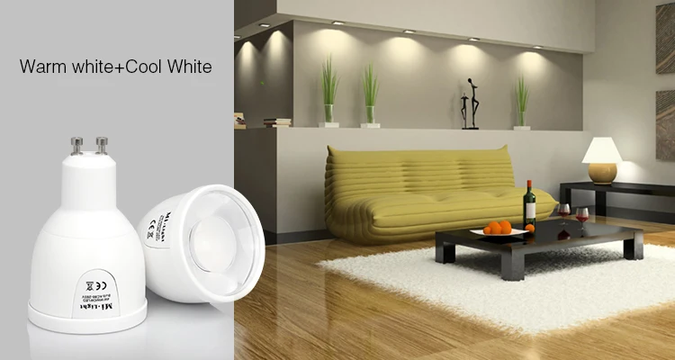 

Milight 2.4G 5W GU10 CCT Dual White LED Spotlight Bulb FUT011+ Wifi iBOX2+FUT007 Wireless RF Touch Remote by iOS Android