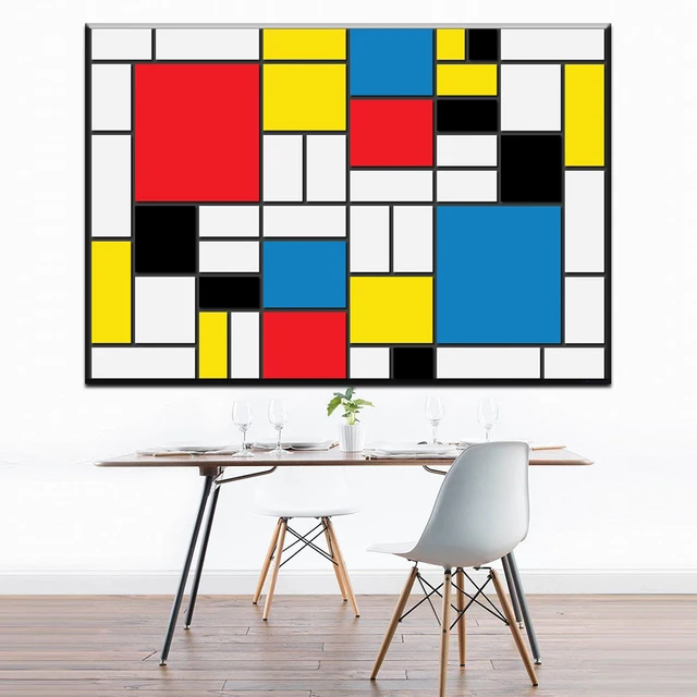 zz1078 modern abstract canvas art cuadro de piet mondrian oil art