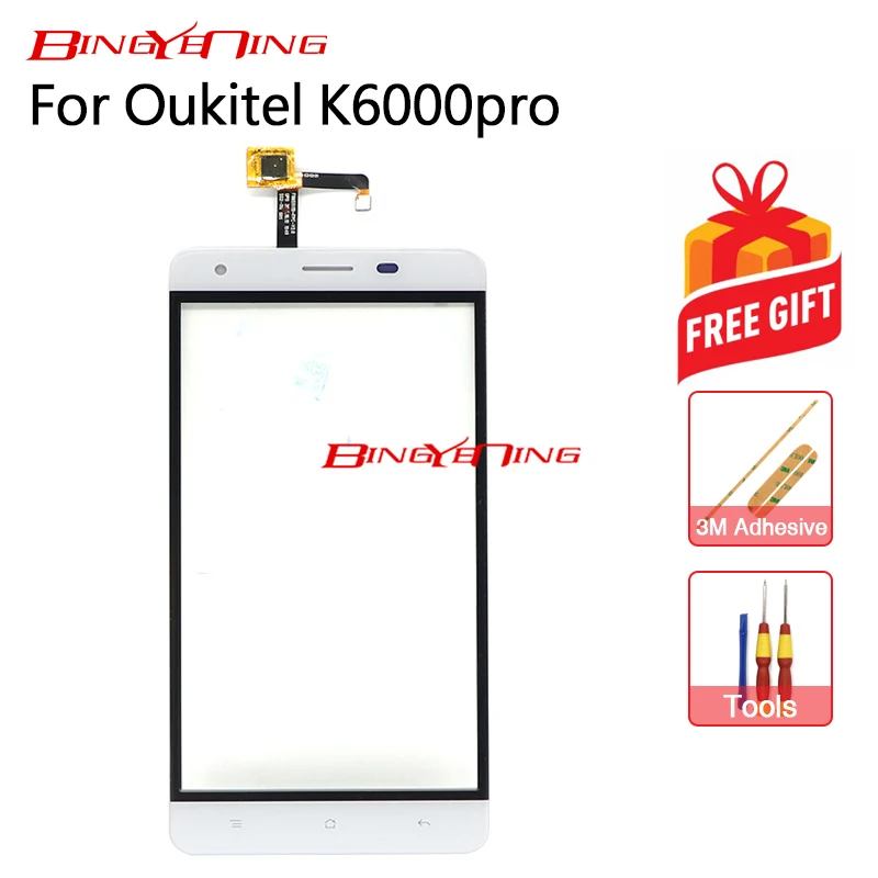 

BINGYENING 5.5" For Oukitel K6000 Pro Touch Screen Panel Glass Panel Touch Screen Glass Replacement For Oukitel K6000 Pro+Gifts
