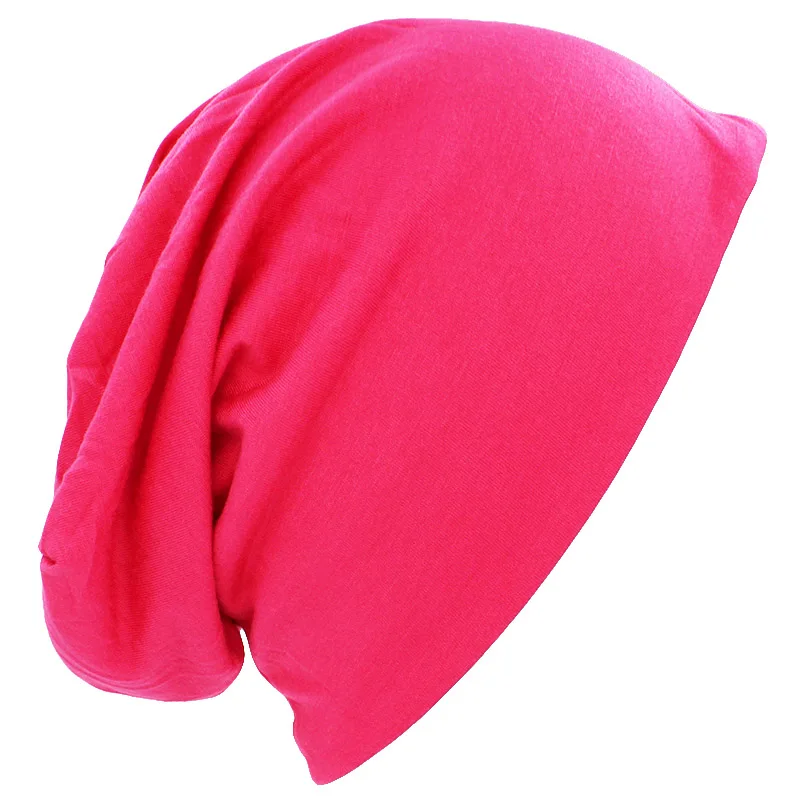 LOVINGSHA Fashion Brand Autumn And Winter Hats For Women Solid Design Ladies thin hat Skullies And Beanies Men Hat Unisex HT029B - Цвет: Fuchsia