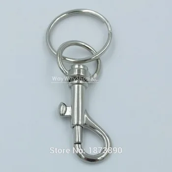 

100 PCS 7/16" 11mm SWIVEL CLIP SNAP Hook TRIGGER Webbing + keyring split ring key 1" 25mm Nickle