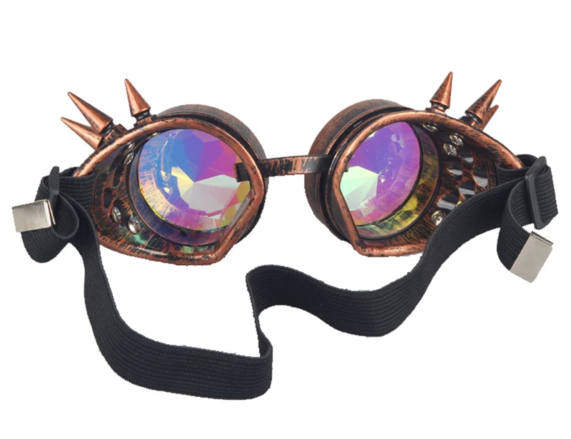 Многоцветный стимпанк очки Сварка панк шипами Готический Косплей