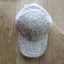 Женщины полный шику diamond белые Хлопковые бейсболки